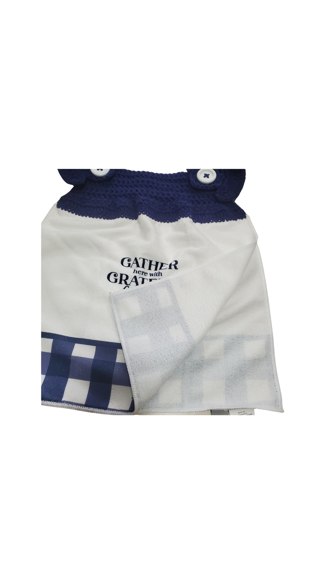 907 Creations By Ca'Trena Crochet Towel Topper "Gather Here With Grateful Hearts"