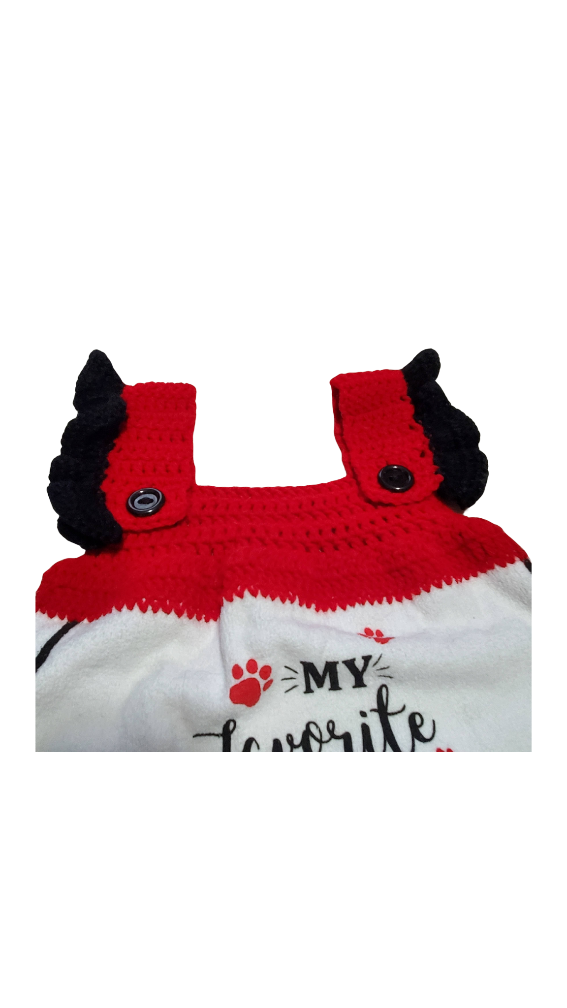 907 Creations By Ca'Trena Crochet Towel Topper "My Favorite People Have Paws"