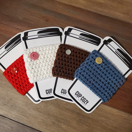 907 Creations By Ca'Trena Cup Cozy Sleeve with Button, Reusable